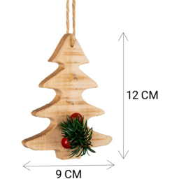 Shatchi Christmas Tree Wooden Craft Hanging Decoration - Size: 90 x 120 x 15cm - Brown - Wilko - thumbnail 5