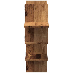 vidaXL 8 Shelf Brown Old Wood Effect Floating Wall Shelf - Size: 60.5 x 18 x 124.5cm - Wilko - thumbnail 6