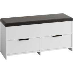 Decortie Cove 2 Door 2 Shelf White Modern Shoe Storage Bench - Size: 50 x 106 x 34cm - Wilko - thumbnail 3