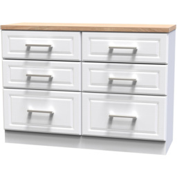 Crowndale Kent 6 Drawer White Ash and Modern Oak Midi Chest of Drawers - Wilko - thumbnail 3