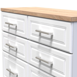 Crowndale Kent 6 Drawer White Ash and Modern Oak Midi Chest of Drawers - Wilko - thumbnail 6