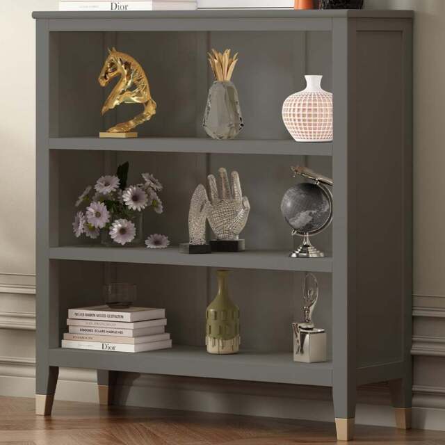 Palazzi 3 Shelves Grey Bookcase - Size: 3 Shelf - Wilko - image 1