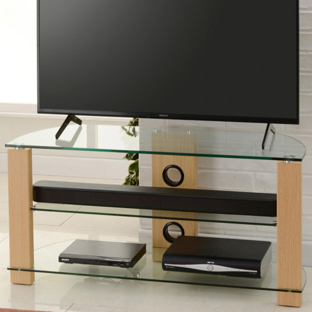 TTAP Vision 2 Shelf Oak TV Stand 1050mm - Size: 50.3 x 105 x 40cm - Brown - Wilko - image 1