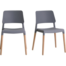 Riva Set of 2 Grey Dining Chair - LPD Home - Wilko - thumbnail 4