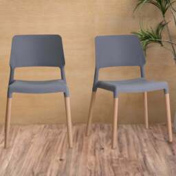 Riva Set of 2 Grey Dining Chair - LPD Home - Wilko