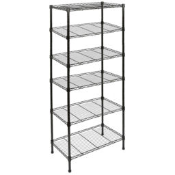 Harbour Housewares 6 Shelf Black Adjustable Wire Shelving Unit - Size: 180 x 60 x 35cm - Wilko - thumbnail 1