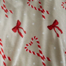 Candy Cane Hearts Fleece Duvet Set Beige and Red Double - Wilko - thumbnail 4