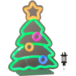 Premier Multicolour LED Christmas Tree Table Top Neon Sign 25 x 17cm - Size: 25 x 17 x 2cm - Multi-Coloured - Wilko - thumbnail 3
