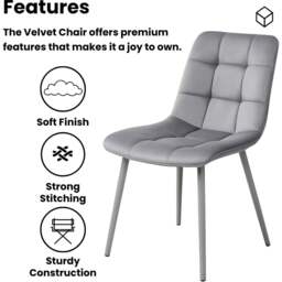 Kosy Koala 6 Seater Velvet Dining Bench Set Oak Effect and Grey - Multi - Portland - Wilko - thumbnail 6