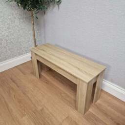 Kosy Koala 6 Seater Velvet Dining Bench Set Oak Effect and Grey - Multi - Portland - Wilko - thumbnail 4