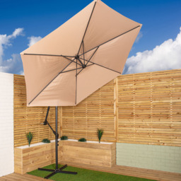 Samuel Alexander Beige Cantilever Banana Parasol with Crank Handle 3m - Cream - Wilko - thumbnail 3