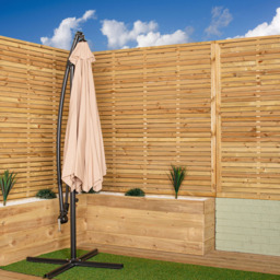 Samuel Alexander Beige Cantilever Banana Parasol with Crank Handle 3m - Cream - Wilko - thumbnail 7