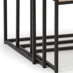 Julian Bowen Tribeca Sonoma Oak Nest of Tables Set of 3 - Size: 45 x 45 x 45cm - Black - Wilko - thumbnail 6
