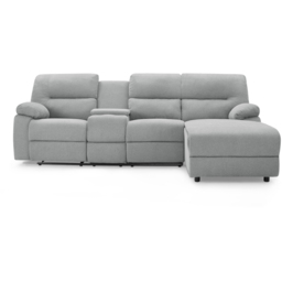 Home Detail Jacob 3 Seater Light Grey Right Hand Chaise Manual Recliner Sofa - Wilko - thumbnail 4