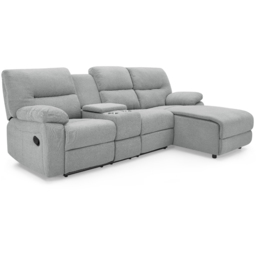 Home Detail Jacob 3 Seater Light Grey Right Hand Chaise Manual Recliner Sofa - Wilko - thumbnail 3