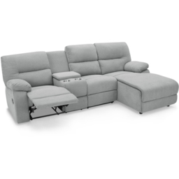 Home Detail Jacob 3 Seater Light Grey Right Hand Chaise Manual Recliner Sofa - Wilko - thumbnail 5