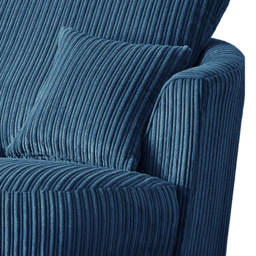 Luxor Marine Blue Jumbo Cord Swivel Chair - Size: Single - Wilko - thumbnail 6