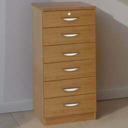R White Cabinets 6 Drawer Brown Chest of Drawers - Wilko - thumbnail 1
