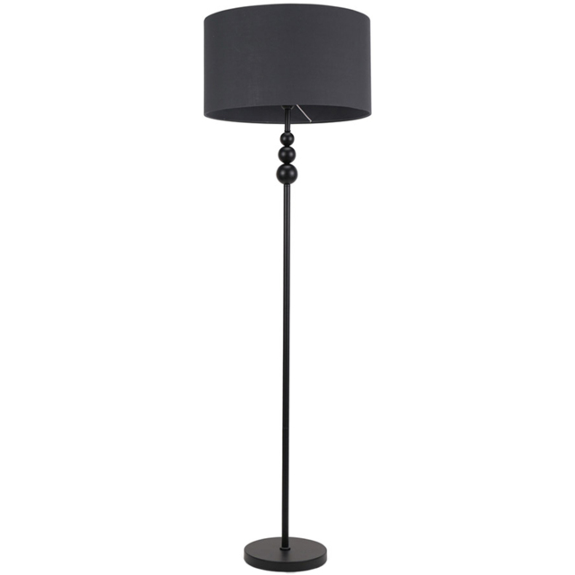 ValueLights Marissa Charcoal Grey Shade Black Ball LED Floor Lamp - Size: 145 x 45 x 45cm - Wilko - image 1