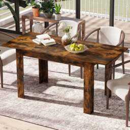 Costway 8 Seater Extendable Dining Table Brown - Wilko - thumbnail 1