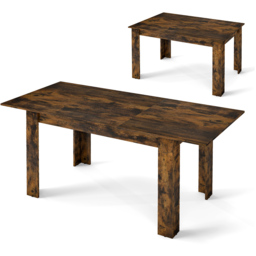 Costway 8 Seater Extendable Dining Table Brown - Wilko - thumbnail 4