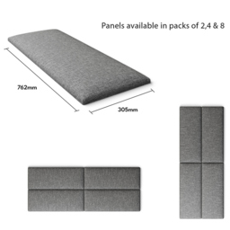Aspire EasyMount Grey Eire Linen Upholstered Wall Mounted Headboard Panels 8 Pack - Aspire Beds - Wilko - thumbnail 6