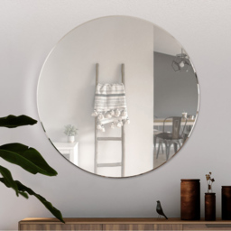 Classic Bevelled All Glass Mirror 80 x 80cm - Black - MirrorOutlet - Wilko - thumbnail 3