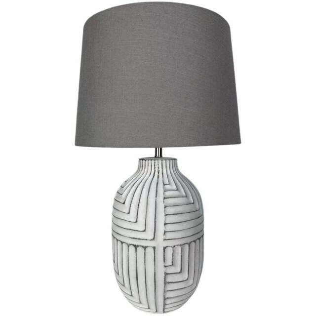Acacia Home Ceramic Table Lamp with Shade 38cm - Size: 38 x 19 x 19cm - Multi - Wilko - image 1