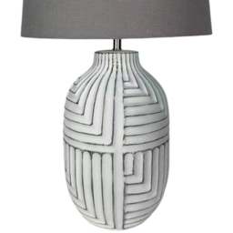 Acacia Home Ceramic Table Lamp with Shade 38cm - Size: 38 x 19 x 19cm - Multi - Wilko - thumbnail 4