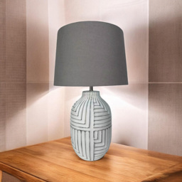 Acacia Home Ceramic Table Lamp with Shade 38cm - Size: 38 x 19 x 19cm - Multi - Wilko - thumbnail 3