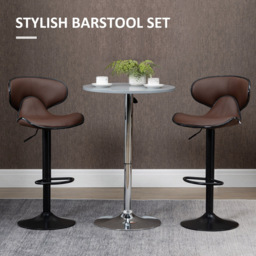 Portland Brown Faux Leather Height Adjustable Swivel Bar Stool Set of 2 - Wilko - thumbnail 7