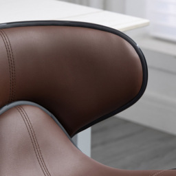 Portland Brown Faux Leather Height Adjustable Swivel Bar Stool Set of 2 - Wilko - thumbnail 4