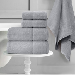 Velosso Velour Plush Cotton Silver Hand Towel 2 Pack - Grey - Wilko - thumbnail 3