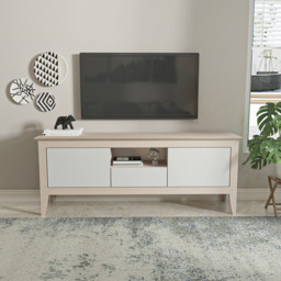 Decorotika Verde 3 Door Single Shelf Beige and White TV Unit - Size: 59 x 150 x 35cm - Multi - Wilko - thumbnail 6