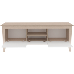Decorotika Verde 3 Door Single Shelf Beige and White TV Unit - Size: 59 x 150 x 35cm - Multi - Wilko - thumbnail 4