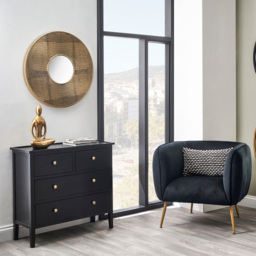 Pacific Lifestyle Chelmsford 4 Drawer Satin Black Pine Wood Chest of Drawers - Wilko - thumbnail 6