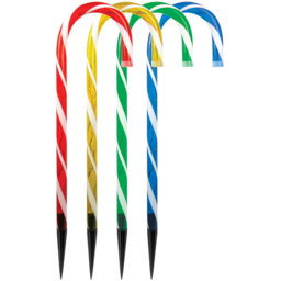 The Christmas Workshop 4 Pack 40 LED Multicolour Candy Cane Stick Garden Stake Light - Wilko - thumbnail 4