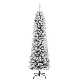 vidaXL Pre-Lit Warm White LED and White Baubles White Artificial Christmas Tree with Stand 6.8ft - Wilko - thumbnail 5