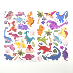 Walplus Dino Buddies for Life Double Sided Reusable Foam Window Sticker 51 Piece - Size: 0.3 x 30 x 55cm - Multi - Wilko - thumbnail 5