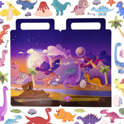 Walplus Dino Buddies for Life Double Sided Reusable Foam Window Sticker 51 Piece - Size: 0.3 x 30 x 55cm - Multi - Wilko - thumbnail 4