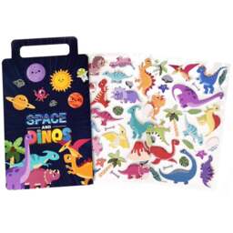 Walplus Dino Buddies for Life Double Sided Reusable Foam Window Sticker 51 Piece - Size: 0.3 x 30 x 55cm - Multi - Wilko - thumbnail 3