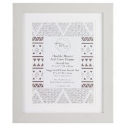The Port. Co Gallery Soft Grey Double Mounted Photo Frame 8 x 6 inch - Size: A5 - Wilko - thumbnail 1