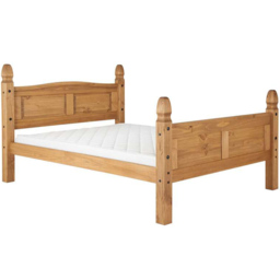 Corona King Size Natural Wax High End Bed Frame - Brown - Birlea - Wilko - thumbnail 3