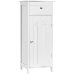Costway Single Door Single Drawer White Storage Cabinet - Size: 96 x 38 x 12cm - Wilko - thumbnail 3