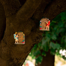 Marco Paul Wall Mounted Fairy Doors Garden Ornament 2 Pack - Size: 30 x 20 x 10cm - Brown - Wilko - thumbnail 6