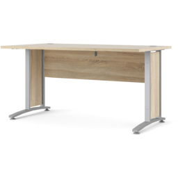 Florence Wooden and Steel 150cm Desk Oak and Silver Grey - Size: 80.1 x 150.1 x 75.2cm - Furniture to Go - Wilko - thumbnail 4