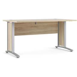 Florence Wooden and Steel 150cm Desk Oak and Silver Grey - Size: 80.1 x 150.1 x 75.2cm - Furniture to Go - Wilko - thumbnail 3