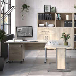 Florence Wooden and Steel 150cm Desk Oak and Silver Grey - Size: 80.1 x 150.1 x 75.2cm - Furniture to Go - Wilko - thumbnail 7