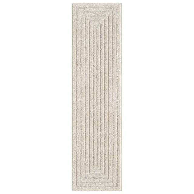 Desire Rugs Isabella Cream Embossed Geometric Rectangle Rug 60 x 220cm - Wilko - image 1