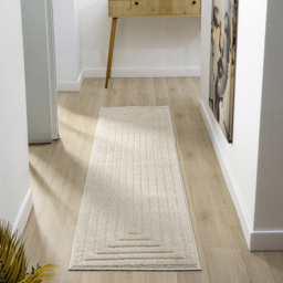 Desire Rugs Isabella Cream Embossed Geometric Rectangle Rug 60 x 220cm - Wilko - thumbnail 3